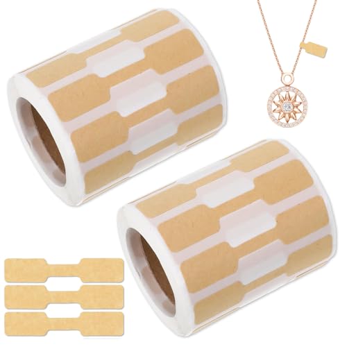 Schmucketiketten Aufkleber selbstklebend – 1000 Stück Preisetiketten für Schmuck – 6,5×1,2 cm rechteckige Größe – Weiß – ideal für Ringe Ketten Armbänder Ohrringe – ablösbare selbstklebende von MFCGHXR