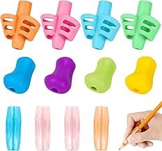 Schreibhilfe Kinder Stifthalter 12 Stück Set Silikon Griffhilfe für Stifte 24,5×20×35mm ergonomisch farbig für Schulanfänger Büro Lernen Schreiben von MFCGHXR