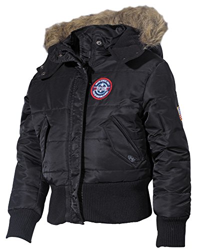 US Kinder-Polarjacke, N2B, schwarz, Kapuze mit Fellkragen, Größe XXL von MFH Kidswear