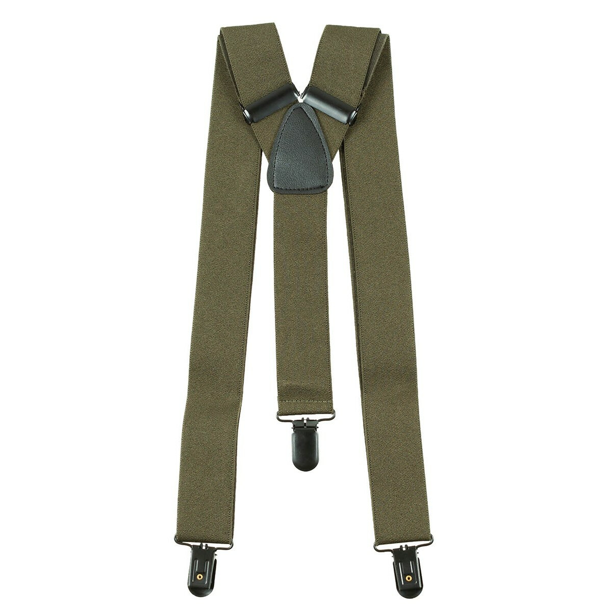 Elastische Hosenträger mit 3 Metallclips, Olive von MFH