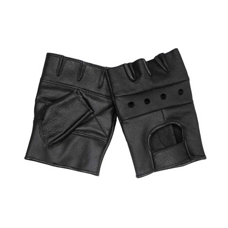 Lederhandschuhe, ohne Finger, Deluxe", schwarz 2XL-ohne Nieten" von MFH