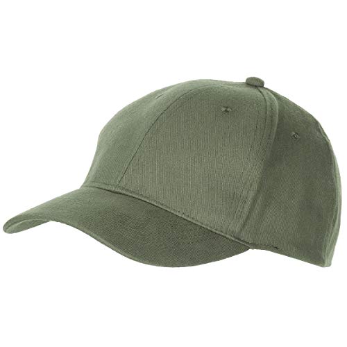 Baseball Cap, flach, Stofflasche, Messingverschluss, Oliv, Brushed von MFH