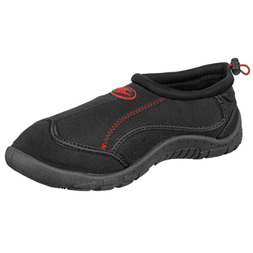 MFH Badeschuhe Neopren mit Kordelzug Strandschuh Badeschuh Schwimmschuh Surfschuhe Schwarz Größe 37-46 (39) von MFH