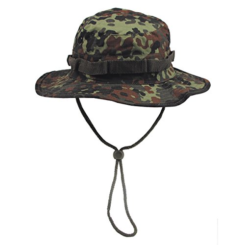 MFH Buschhut US mit Kinnband GI Boonie Rip Stop, M, Flecktarn von MFH