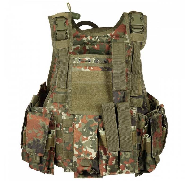 MFH Funktionsweste Weste, Ranger div. Taschen, flecktarn, Modu. System, 5 Ta. abnehmbarer Trinkrucksack MFH Funktionsweste Weste, Ranger div. Taschen, flecktarn, Modu. System, 5 Ta. abnehmbarer Trinkrucksack von MFH