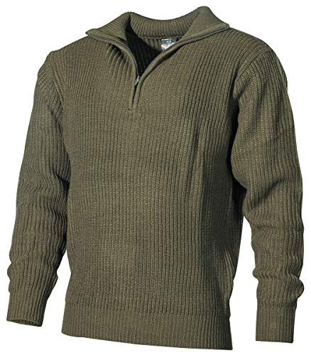 MFH Isländer Pullover, Troyer mit Reißverschluss, Oliv, Medium von MFH