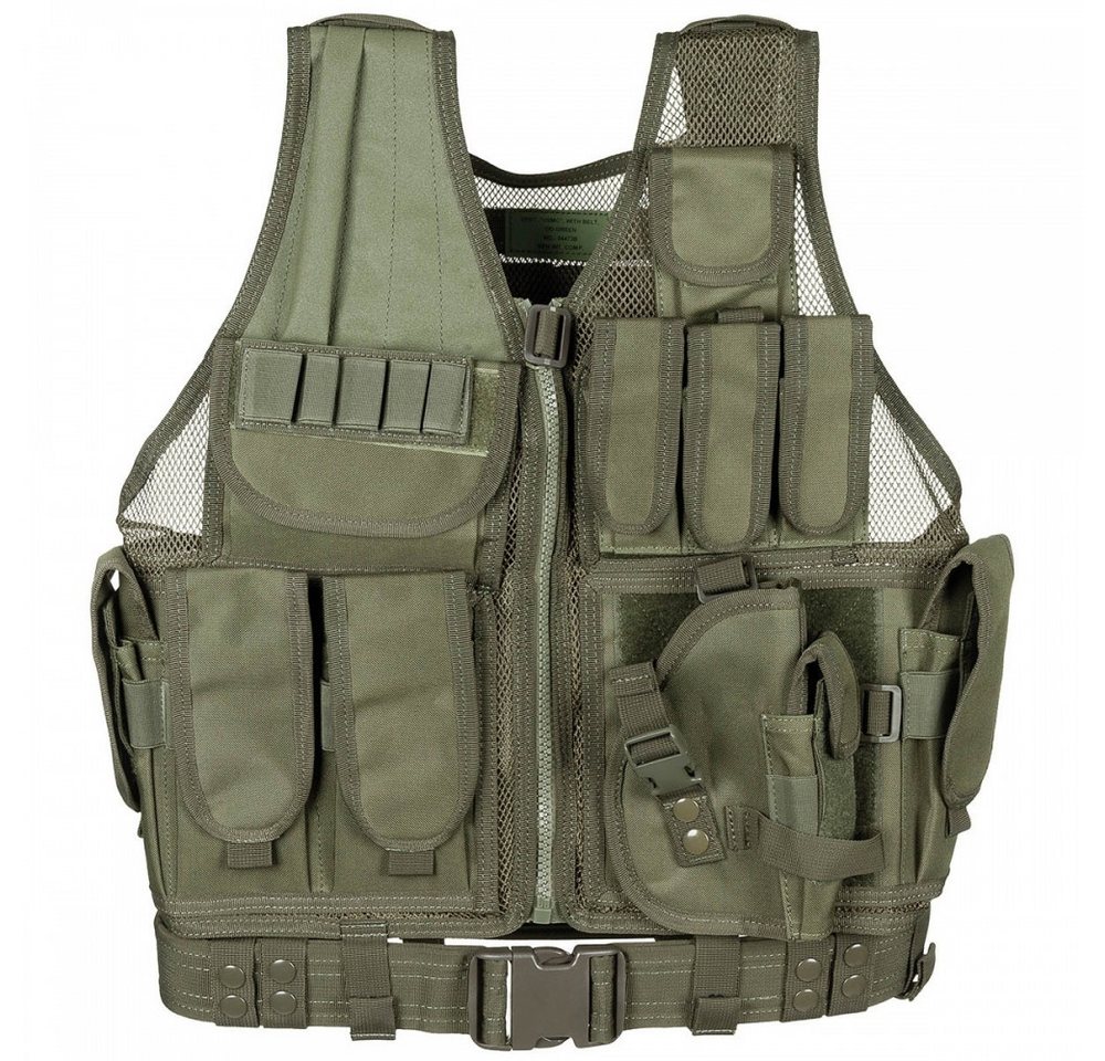 MFH Jagdweste Weste, USMC, mit Koppel, oliv Koppel von MFH