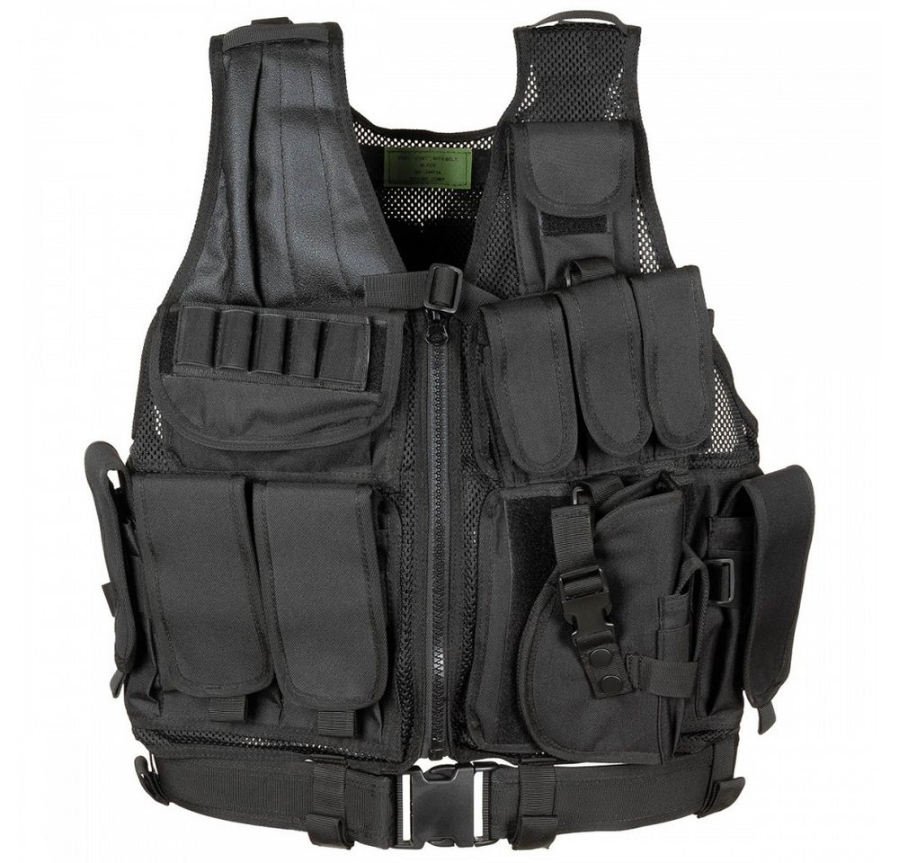 MFH Jagdweste Weste, USMC, mit Koppel, schwarz Koppel von MFH