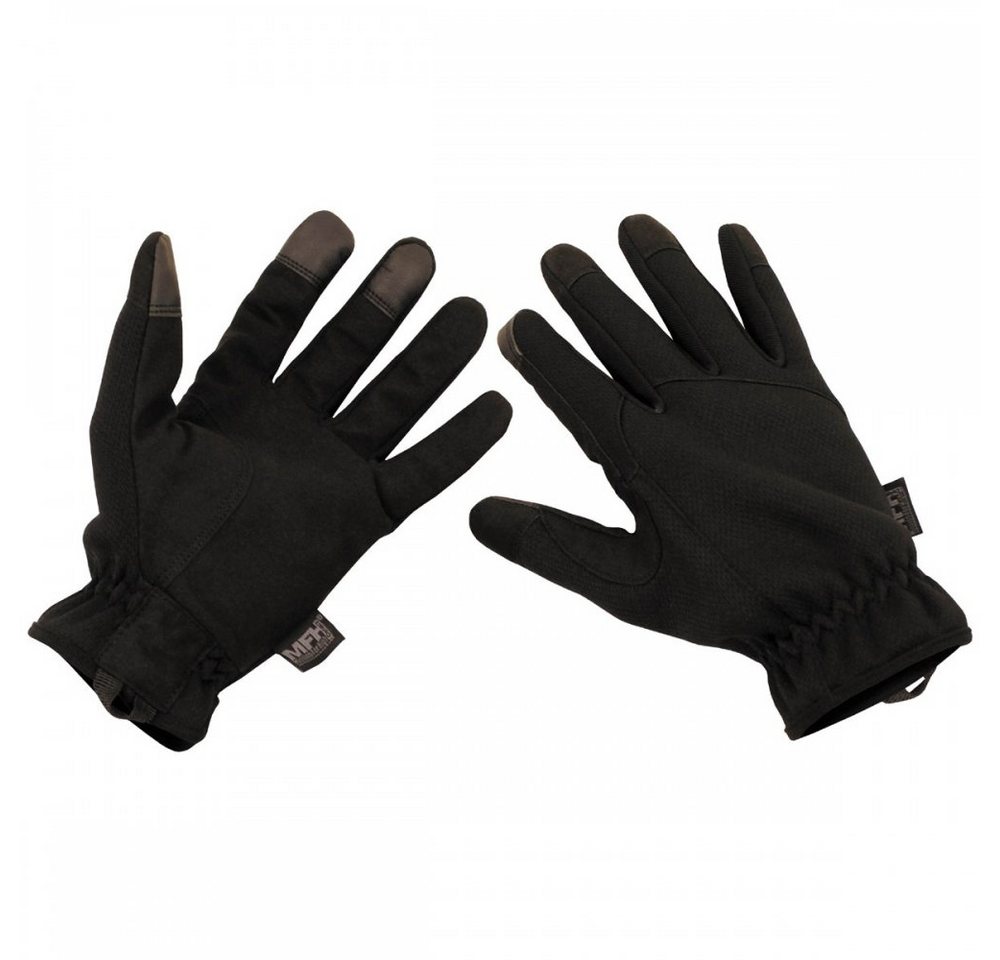 MFH Laufhandschuhe HighDefence Fingerhandschuhe, schwarz, Lightweight - S touchscreenfähige Fingerkuppen von MFH