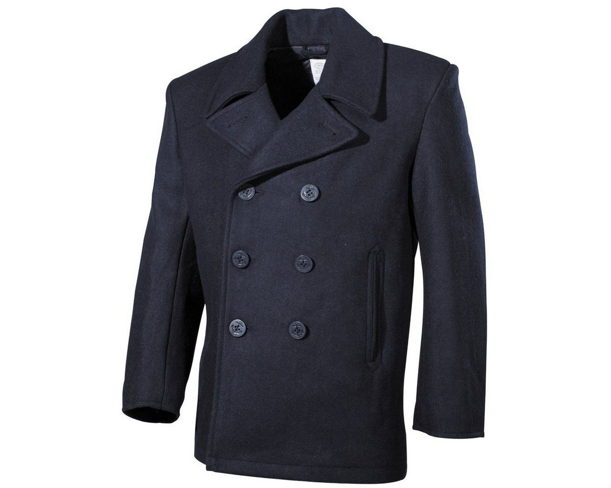 MFH Outdoorjacke US Pea Coat, blau, mit blauen Knöpfen von MFH