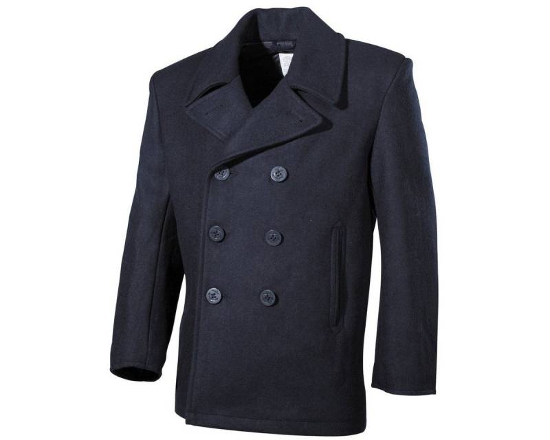 MFH Outdoorjacke US Pea Coat, blau, mit blauen Knöpfen von MFH