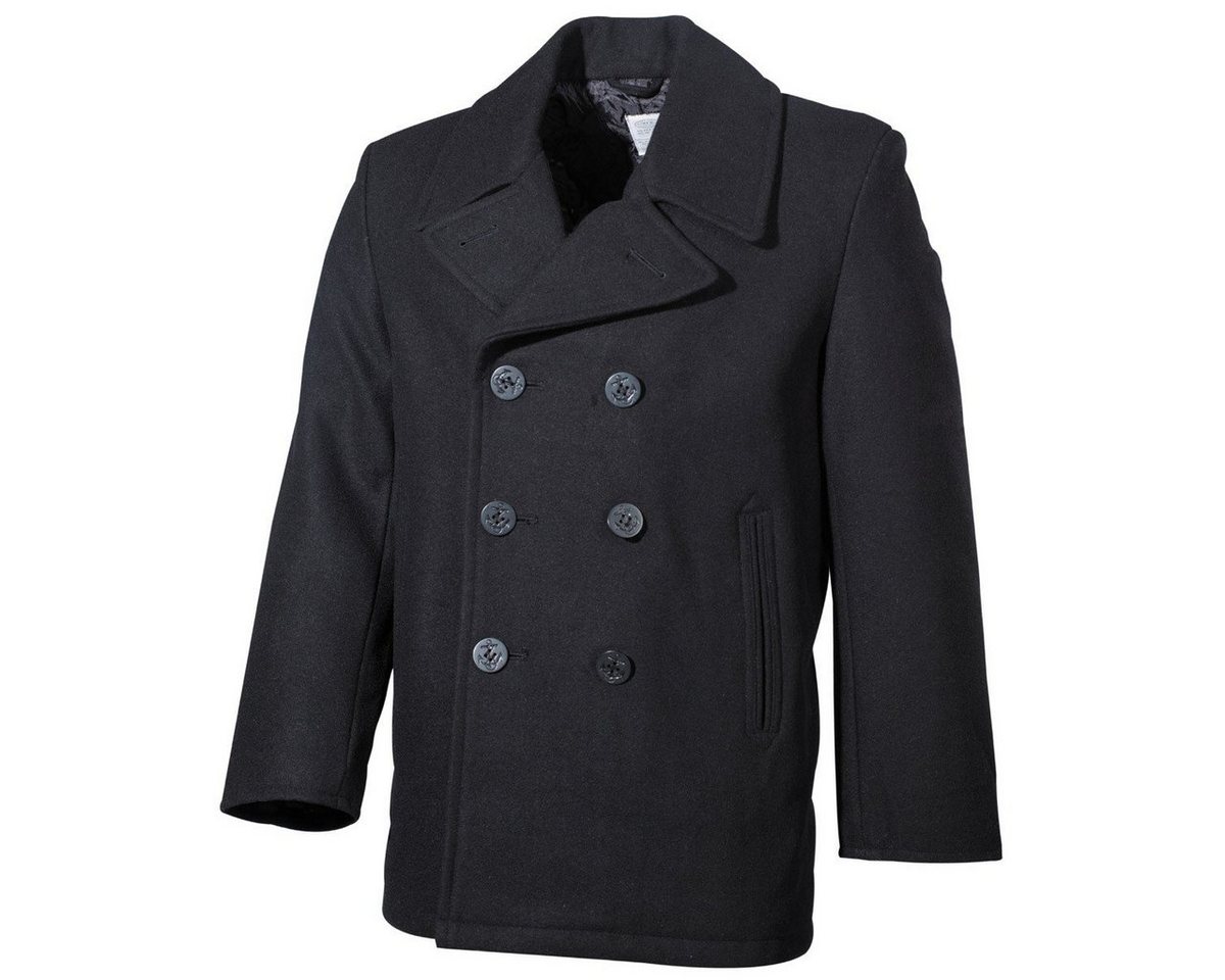 MFH Outdoorjacke US Pea Coat, schwarz, mit schwarzen Knöpfen M von MFH