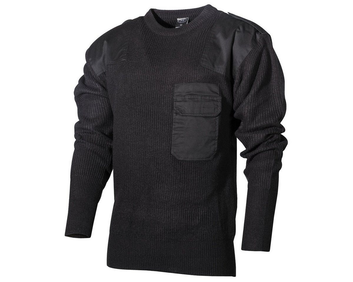 MFH Rundhalspullover Bundeswehr Pullover, mit Brusttasche, schwarz 50 von MFH