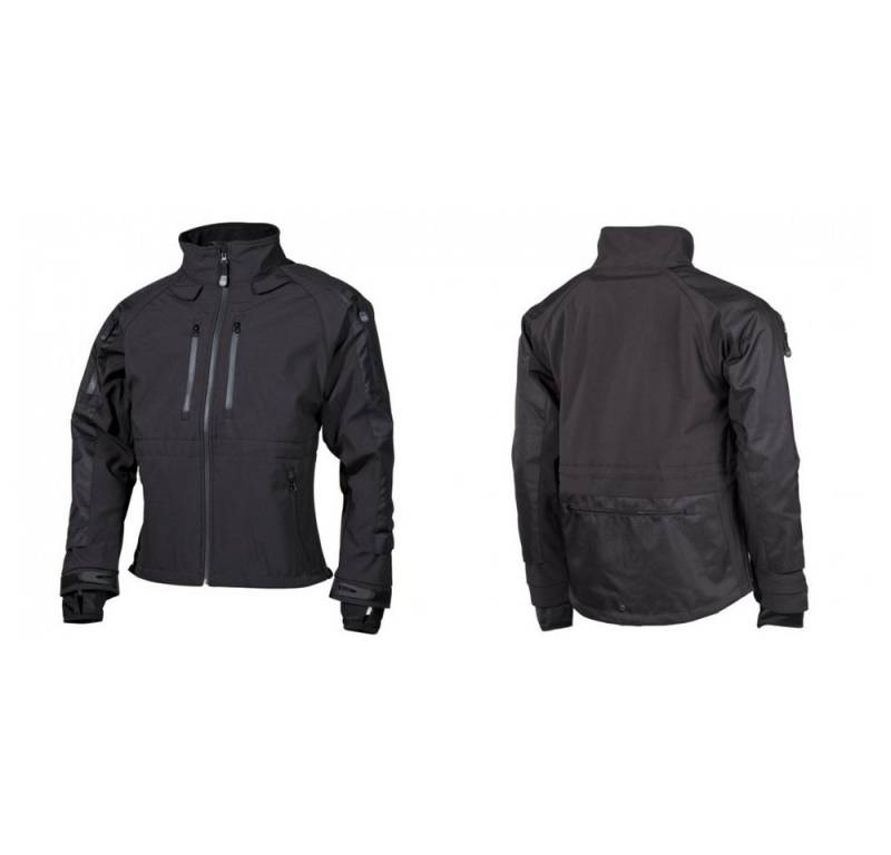 MFH Softshelljacke Soft Shell Jacke, "Protect", schwarz - M Windfang am Ärmelsaum mit Daumenloch von MFH