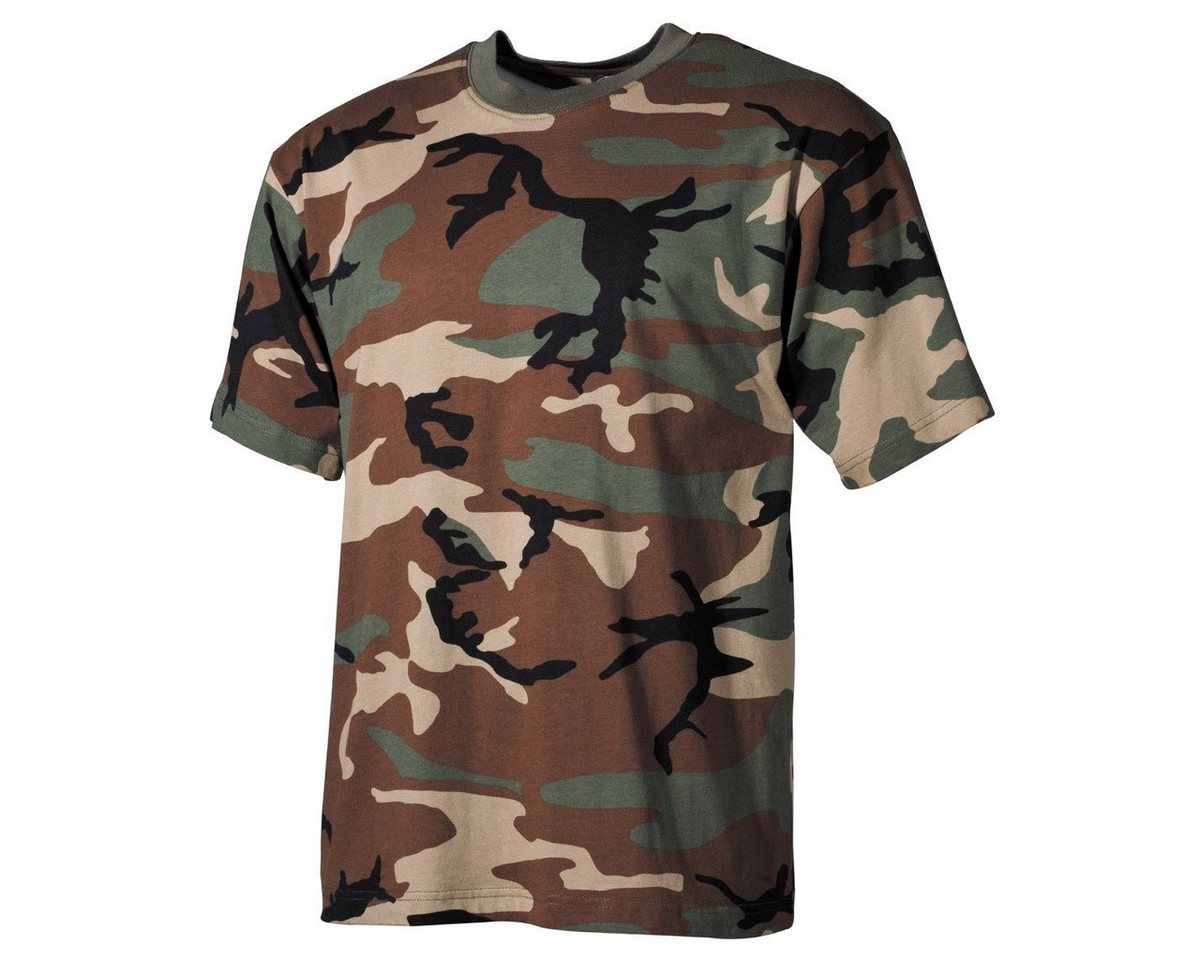 MFH T-Shirt Outdoor T-Shirt, halbarm, woodland, 170 g/m² 4XL von MFH