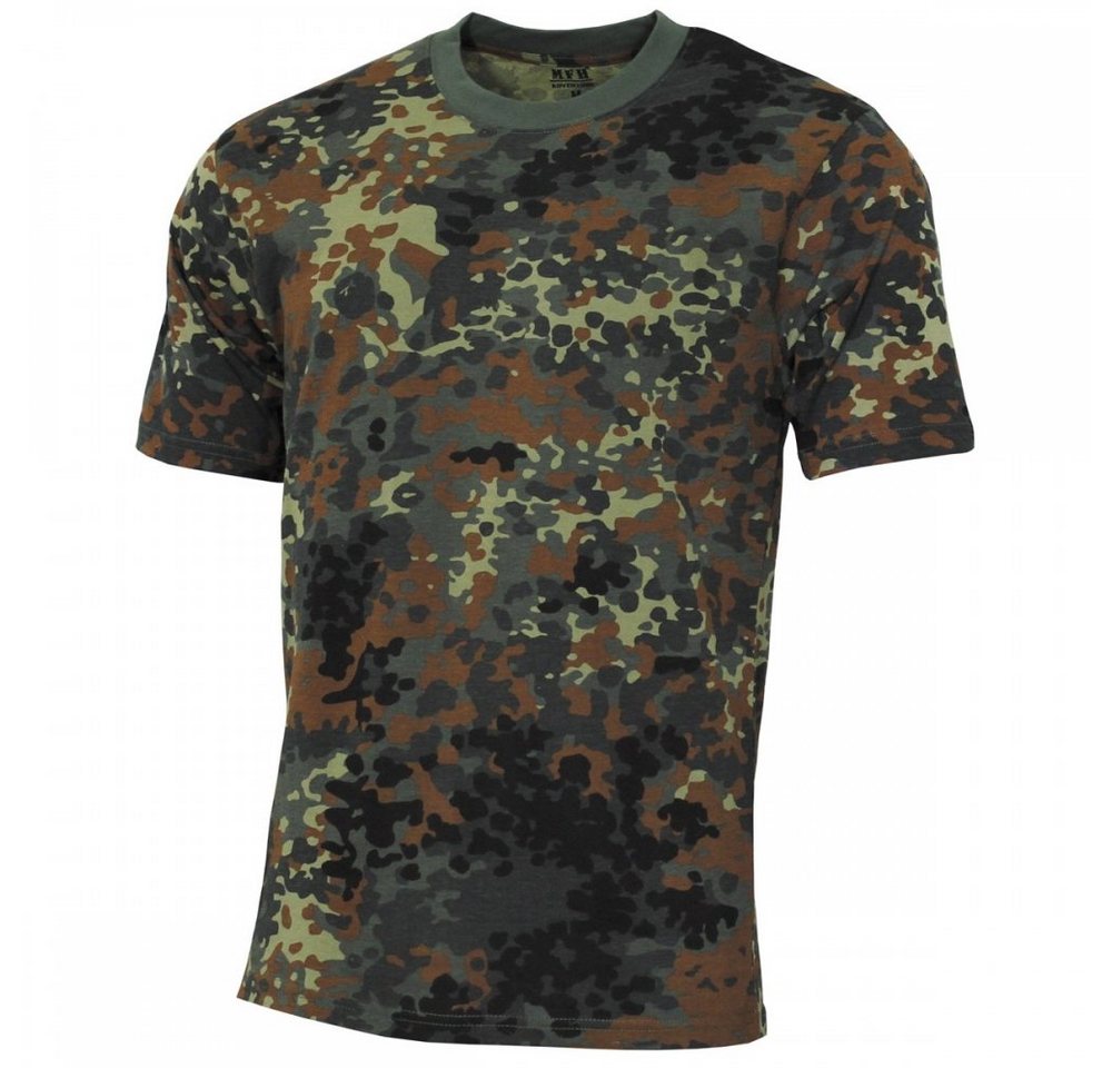 MFH T-Shirt US T-Shirt, Streetstyle, flecktarn, 140-145 g/m² - S (1-tlg) verstärkter Rundhals von MFH