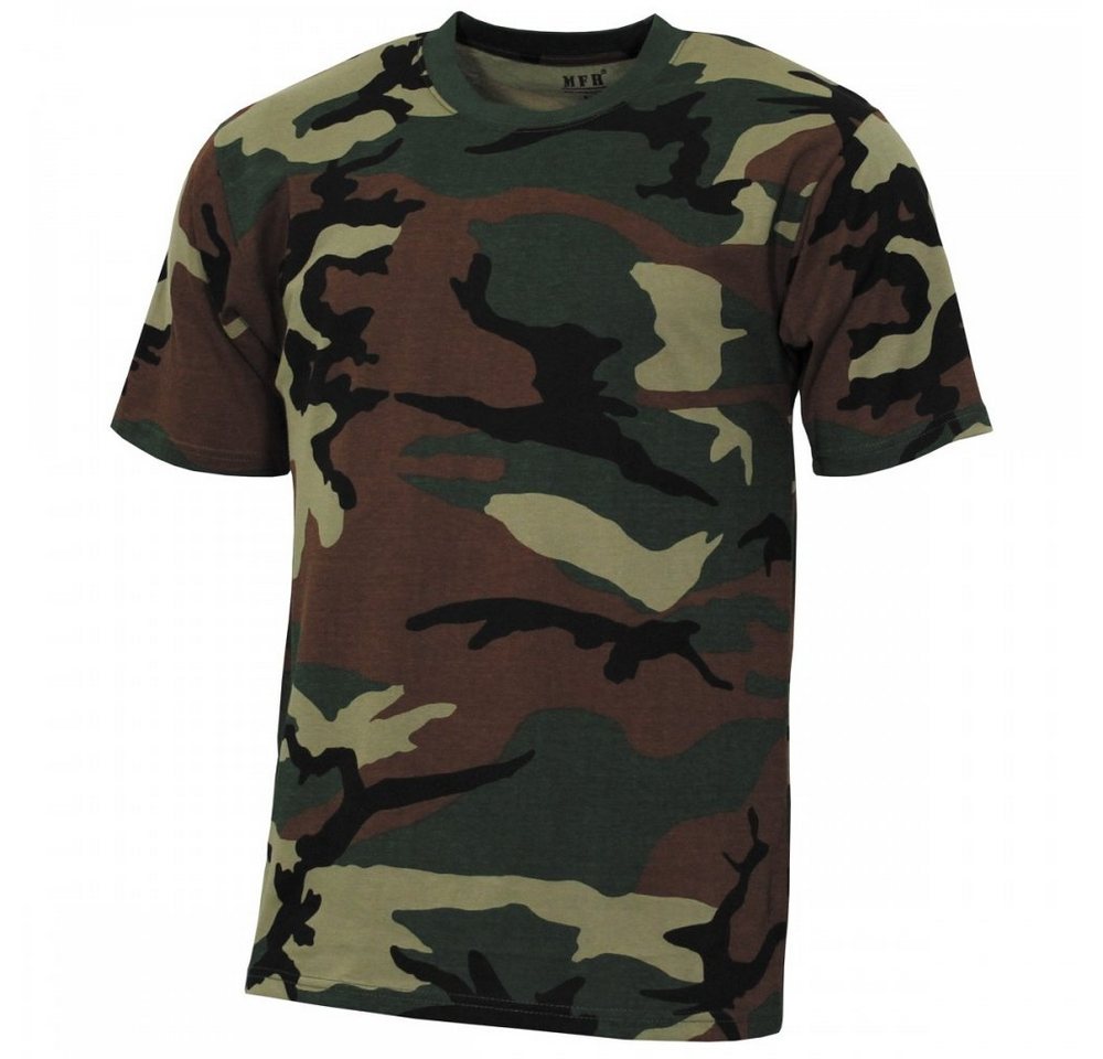 MFH T-Shirt US T-Shirt, Streetstyle, woodland, 140-145 g/m² - S (1-tlg) verstärkter Rundhals von MFH