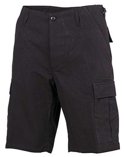 MFH US BDU Bermuda Ripstop Herrenhose Shorts Kurze Hose Cargo Sommerhose Verschiedene Ausführungen (L, Schwarz) von MFH