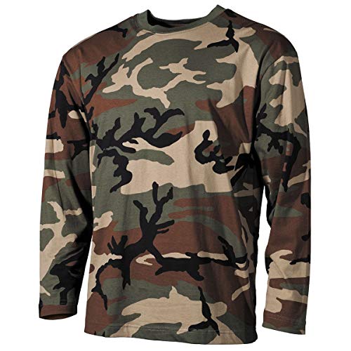 MFH US Shirt, Langarm, schwarz, 170 g/m² (as3, Alpha, x_l, Regular, Regular, Woodland) von MFH