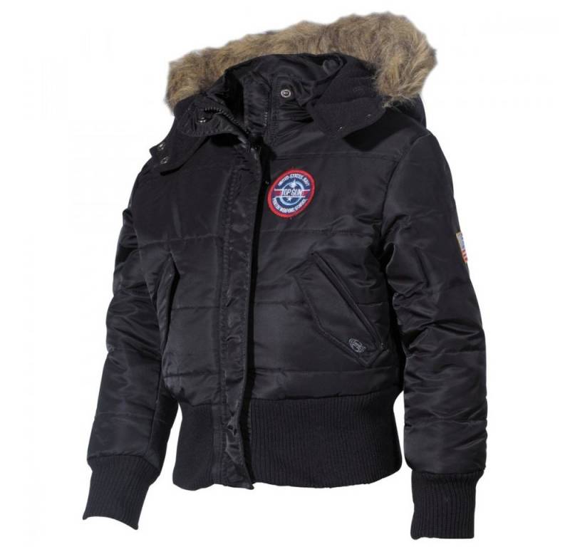 MFH Winterjacke US Kinder-Polarjacke, N2B, schwarz, Kapuze mit Fellkragen - XL Fleecefutter und Kunstfellbesatz von MFH