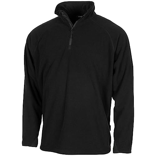 Shirt Troyer Microfleece Langarm 200 g/m² (Schwarz, XXL) von MFH