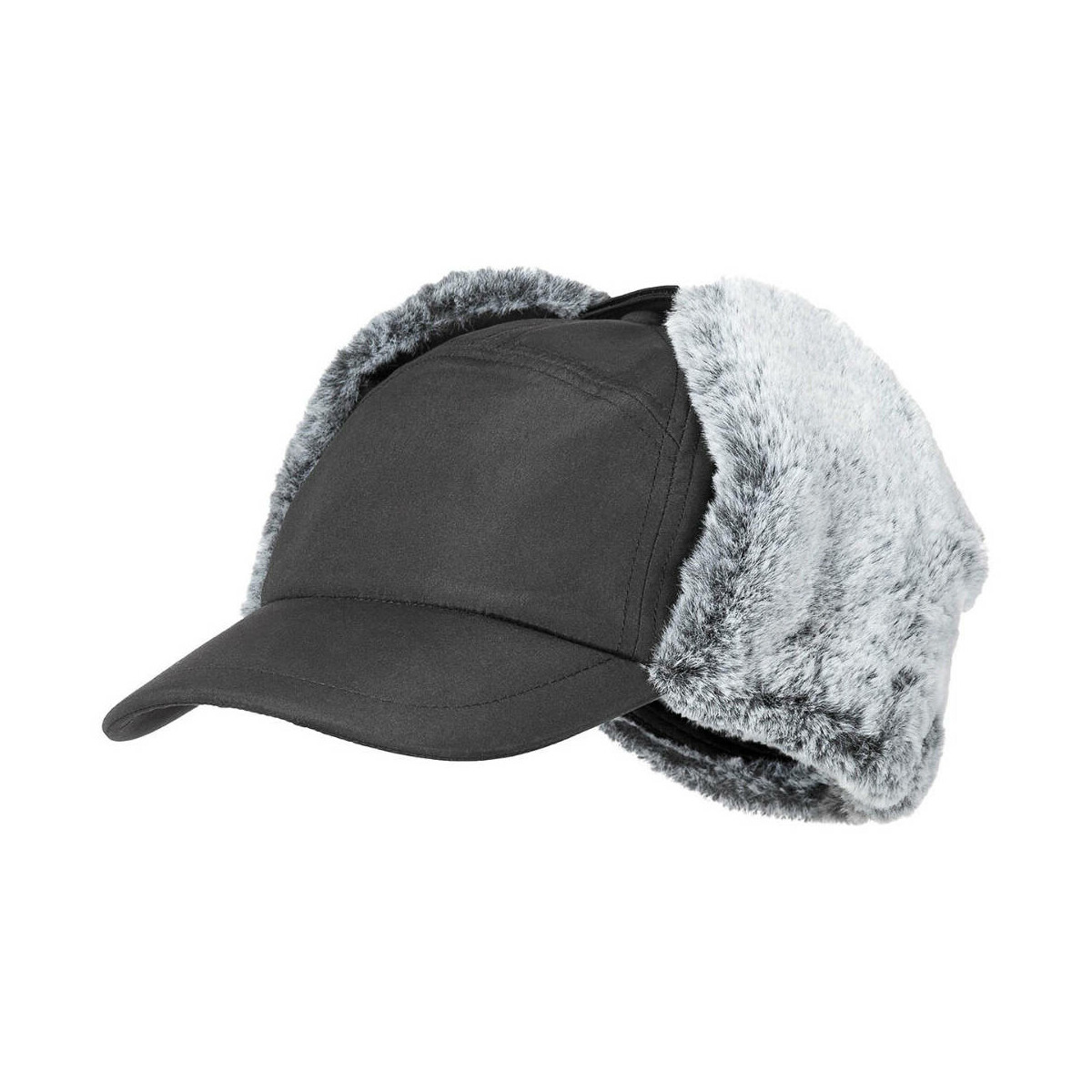 Winter Cap, Trapper mit Kunstfell schwarz von MFH