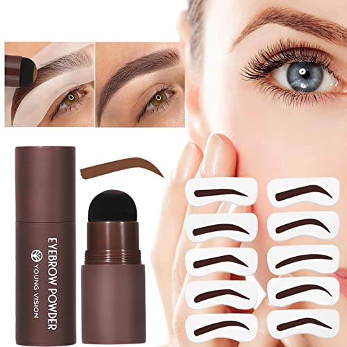 Augenbrauen-Stempel-Kit | Fleckenfestes braunes Augenbrauen-Stempelset pigmentiert | Brow Tint Kit Fine Texture Sweatproof zum Zeichnen der Augenbrauenform Mfjs von MFJS