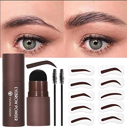 Augenbrauen-Stempel-Kit - Natural Brow Stamp Shaping Kit Langlebig | Augenbrauen-Make-up One-Step-Augenbrauenstempel Pomade Dünne und dicke Schablonen für perfekte Augenbrauen Mfjs von MFJS