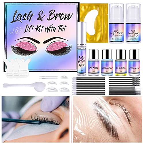 Wimpern- und Augenbrauenfarbe Set, Laminierset für Augenbrauen, Wimpern und Augenbrauen Lifting Set für Schönheitsbehandlungen, Salon für Frauen und Mädchen, Heimgebrauch Mfjs von MFJS