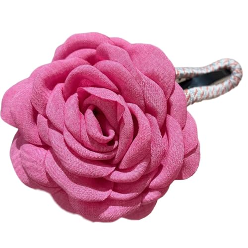 Krallenclip, Haarschmuck, Haarspangen for Damen, süße Ballett-Blumen-Haarspange, große Rosen-Haarnadel, Entenschnabel-Haarspange, Haarspangen for Frauen, SideBangs-Haar-Styling-Werkzeug(Pink) von MFUPR