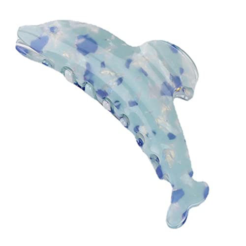 Krallenklammer, Haarschmuck, Haarspangen for Damen, elegante Delfinform, Pferdeschwanz-Haarspange, große Haarklammer aus Kunststoff, Haarschmuck for Dusche und Gesicht(Blue) von MFUPR