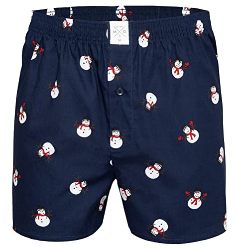 MG-1 1er, 2er und 4er Pack Herren Webboxer Weihnachten X-Mas Christmas Motive, Grösse:M, Farbe:Design 02 von MG-1
