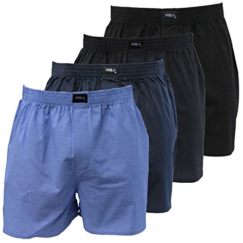 MG-1 4 Stück Webboxer Basic Boxershorts Herren American Shorts Übergrössen M-6XL, Grösse:4XL - 10-60, Farbe:Set 1 von MG-1