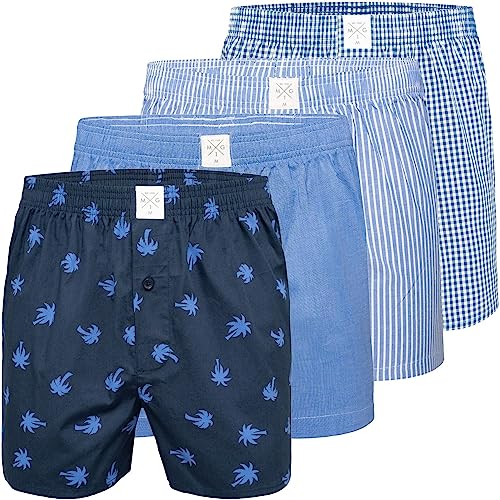 MG-1 4 Webboxer Basis Herren American Boxer Boxershorts kariert und Druck M-XXL, Grösse:XXL, Präzise Farbe:Design 1 von MG-1
