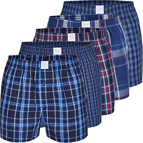 MG-1 5 er Pack Webboxer Boxershorts Boxer Shorts Herren SPARPACK M - 3XL kariert, Grösse:L, Farbe:Set 2 von MG-1