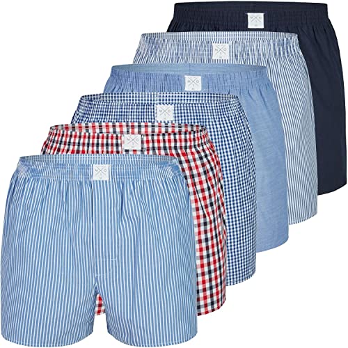 MG-1 6 er Pack Webboxer Boxershorts Boxer Shorts Herren SPARPACK S - XXXL kariert, Grösse:XXL, Farbe:Design 010 von MG-1