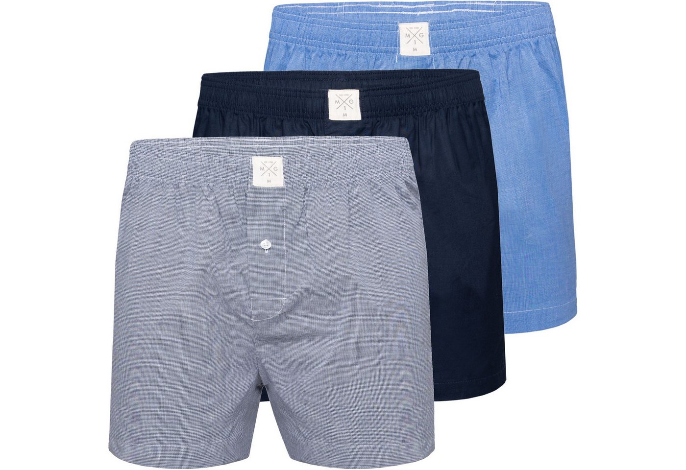 MG-1 Boxershorts 3 Pack MG-1 Herren Boxershorts 100 % Baumwolle bequeme Webboxer S–XXL (1-St) von MG-1