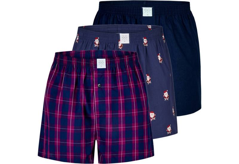 MG-1 Boxershorts 3er Pack MG-1 Herren Boxershorts 100% Baumwolle mit Weihnachtsmotiv (1-St) von MG-1