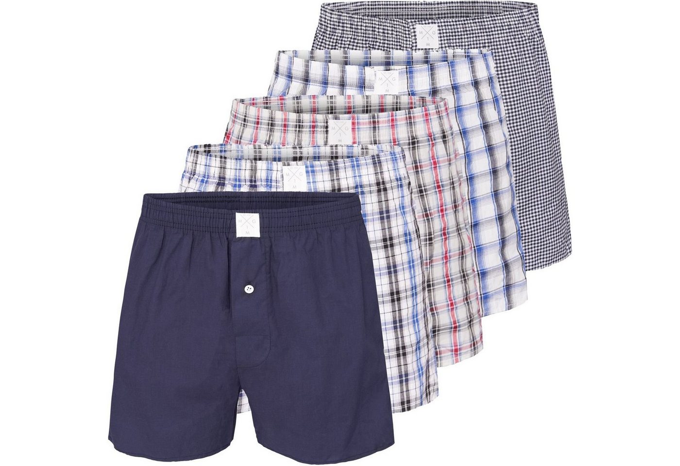 MG-1 Boxershorts 5 er Pack MG-1 Webboxer Boxershorts Boxer Shorts Herren SPARPACK M - XXL kariert (5-St) von MG-1