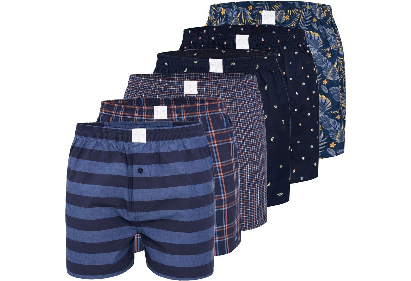 MG-1 Boxershorts 6er Pack MG-1 Webboxer Boxershorts Boxer Shorts Herren S - XXL kariert (6-St) von MG-1