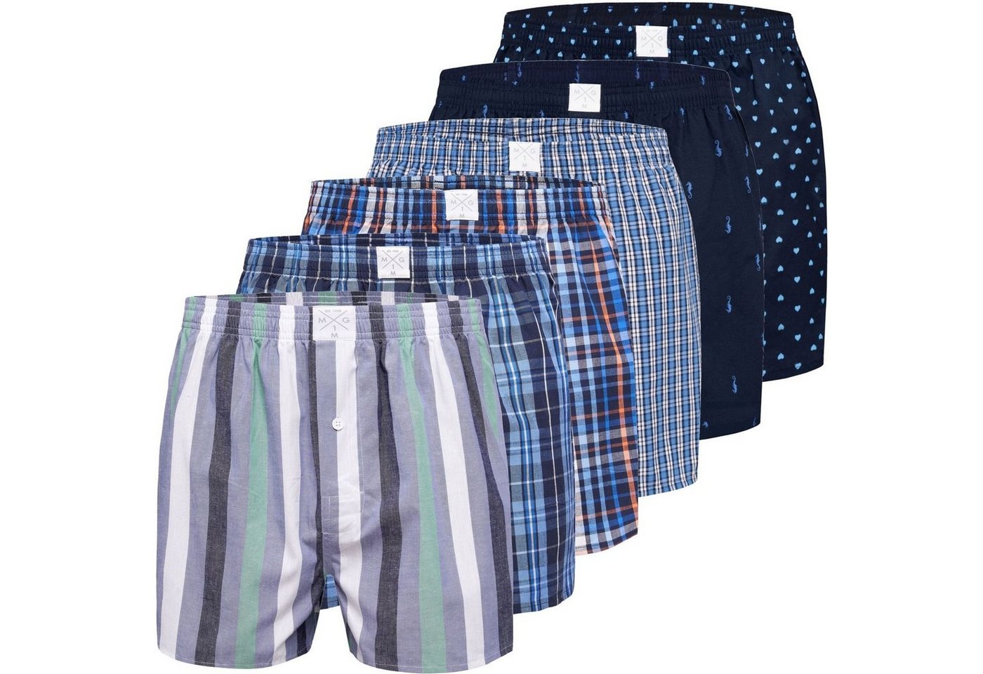 MG-1 Boxershorts 6er Pack MG-1 Webboxer Boxershorts Boxer Shorts Herren S - XXL kariert (6-St) von MG-1