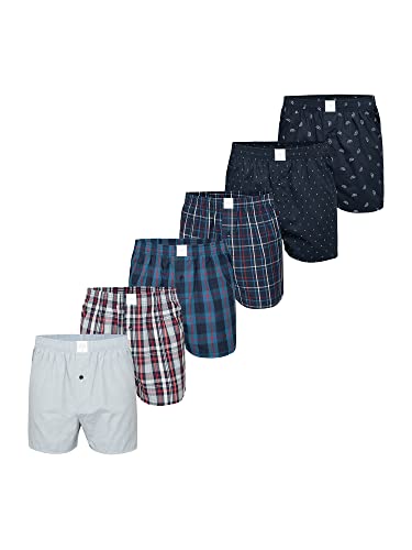 MG-1 Herren Boxer 6-Pack Classic Checks Baumwolle Boxershorts gewebt Web Webboxer - Mix 2 - Größe XL von MG-1