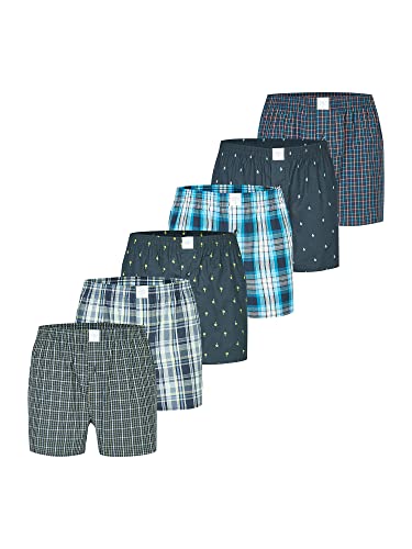 MG-1 Herren Boxer 6-Pack Classics Boxershorts Unterwäsche Unterhose Baumwolle Shorts Webboxer - mehrfarbig2 - Größe XL von MG-1