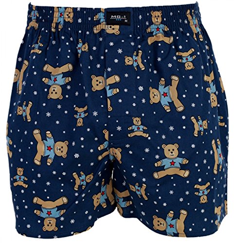 MG-1 Herren Webboxer Boxershorts X-Mas Weihnachten Nikolaus Santa, Grösse:M - 5-50, Präzise Farbe:Design 2 von MG-1