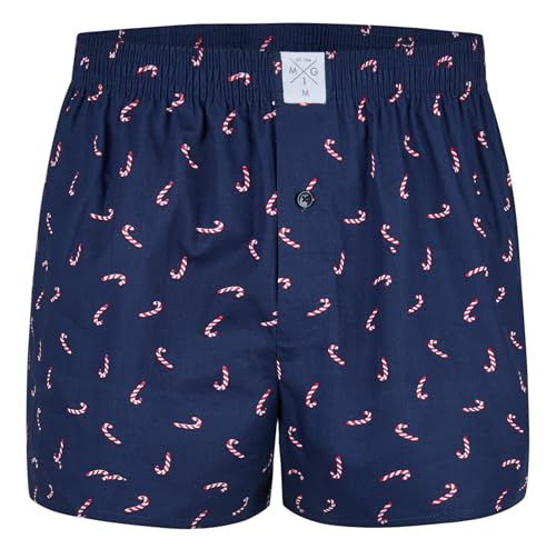 MG-1 Herren Webboxer Weihnachten X-Mas Christmas Motive Zuckerstange, Farbe:Zuckerstange - Candy Cane, Grösse:L von MG-1