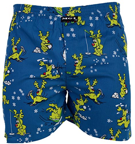 MG-1 Kinder Jungen Webboxer Boxershorts X-Mas Weihnachten Nikolaus Santa, Grösse:140, Präzise Farbe:Design 1 von MG-1