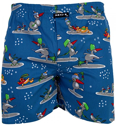 MG-1 Kinder Jungen Webboxer Boxershorts X-Mas Weihnachten Nikolaus Santa, Grösse:140, Präzise Farbe:Design 4 von MG-1