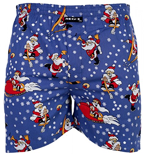 MG-1 Kinder Jungen Webboxer Boxershorts X-Mas Weihnachten Nikolaus Santa, Grösse:164, Präzise Farbe:Design 2 von MG-1