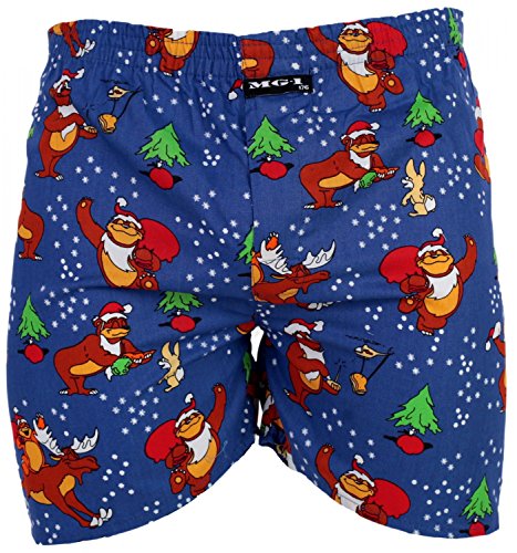 MG-1 Kinder Jungen Webboxer Boxershorts X-Mas Weihnachten Nikolaus Santa, Grösse:176, Präzise Farbe:Design 3 von MG-1