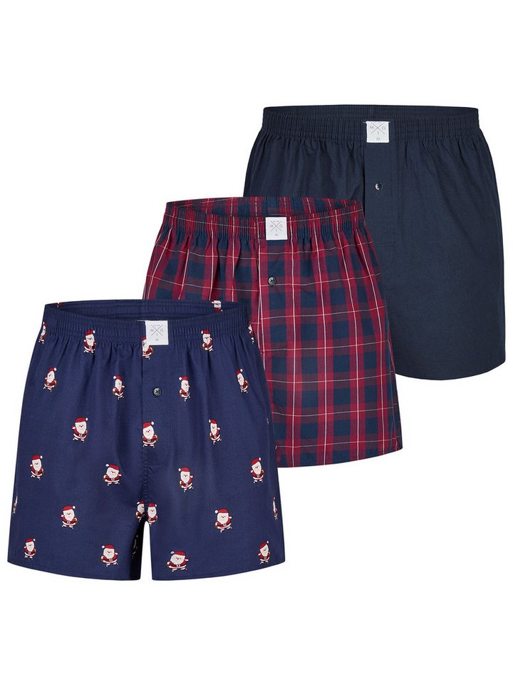 MG-1 Retro Boxer Christmas (3-St) Retroshorts, Vintage Boxer, Klassische Boxer von MG-1